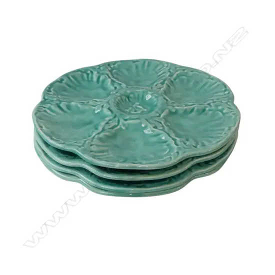 FOUR VINTAGE FRENCH OYSTER PLATES ‘GEIN FRANCE’, D.245MM