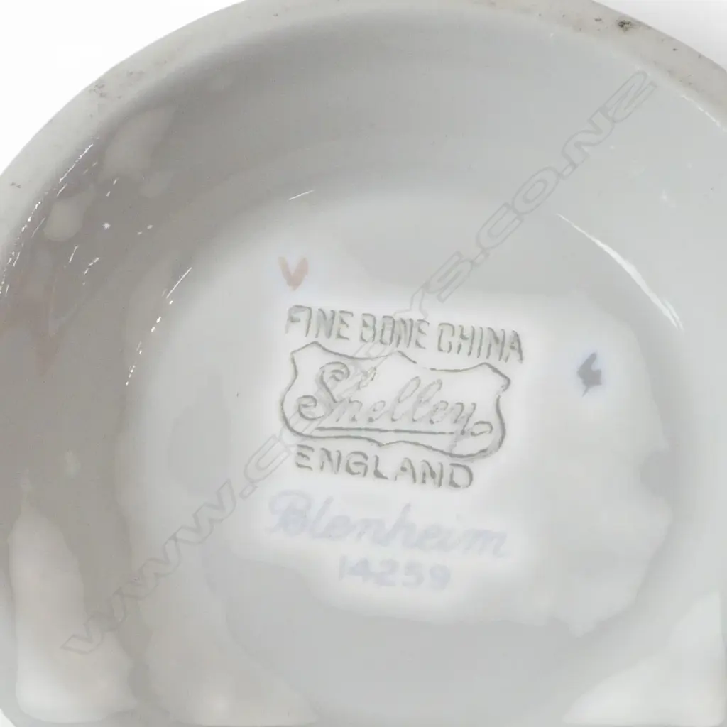 PART SHELLEY CHINA TEAPOT C/SUGAR CSP & 2 CANS BLENHEM PAT Image 1++