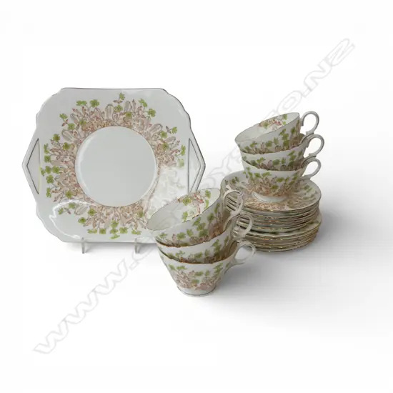 SHELLEY CHINA TEASET CAKE PLATE 6CSPS HEDGEROW PAT