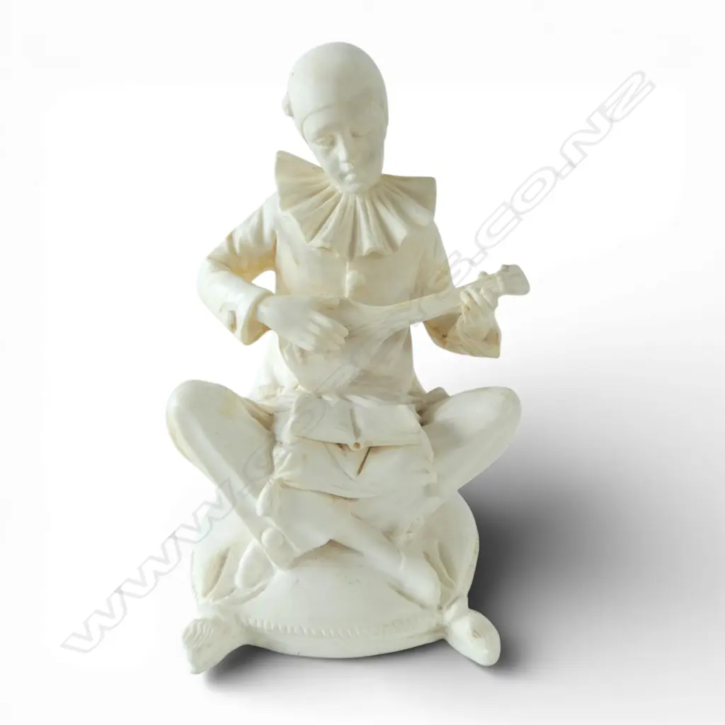 ART DECO RESIN PIERROT CLOWN FIGURE H.210mm Image 1++