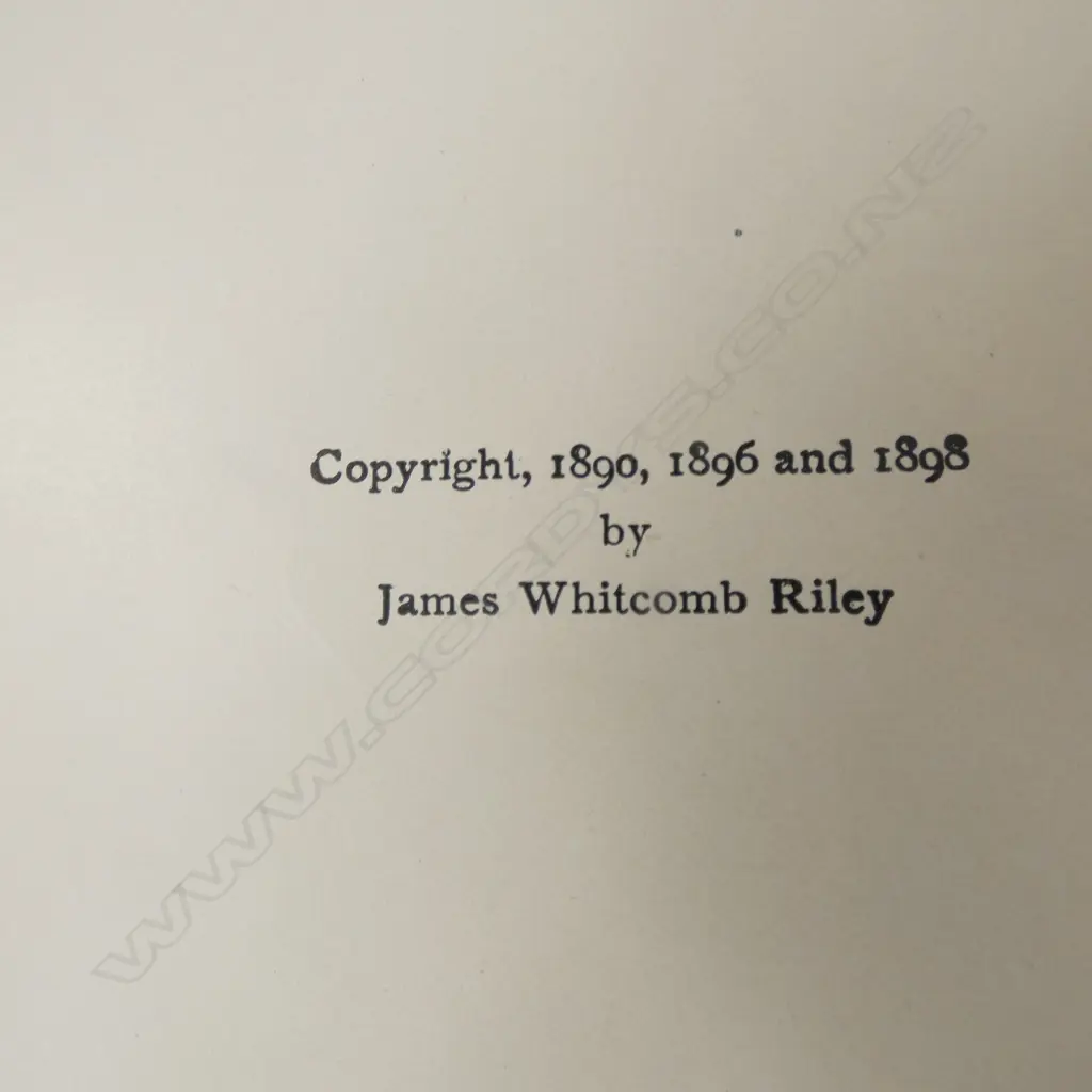 2 BOOKS BY JAMES WHITCOMB RILEY; CHILD-RHYMES 1898 ED. (SIGNED BY AUTHOR 1906) + AN OLD SWEETHEART OF MINE Image 1++