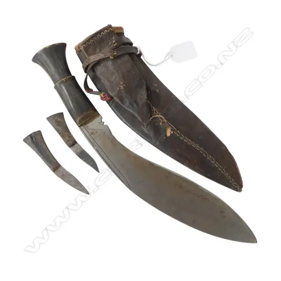 KUKRI KNIFE IN LEATHER SCABBARD L.350mm