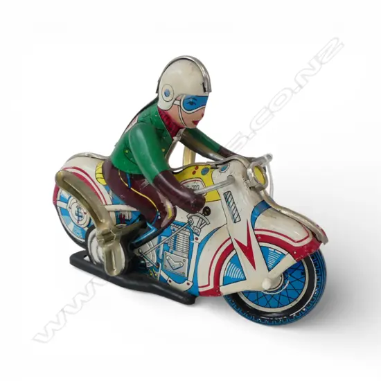 TIN MOTORCYCLIST TOY L.180mm