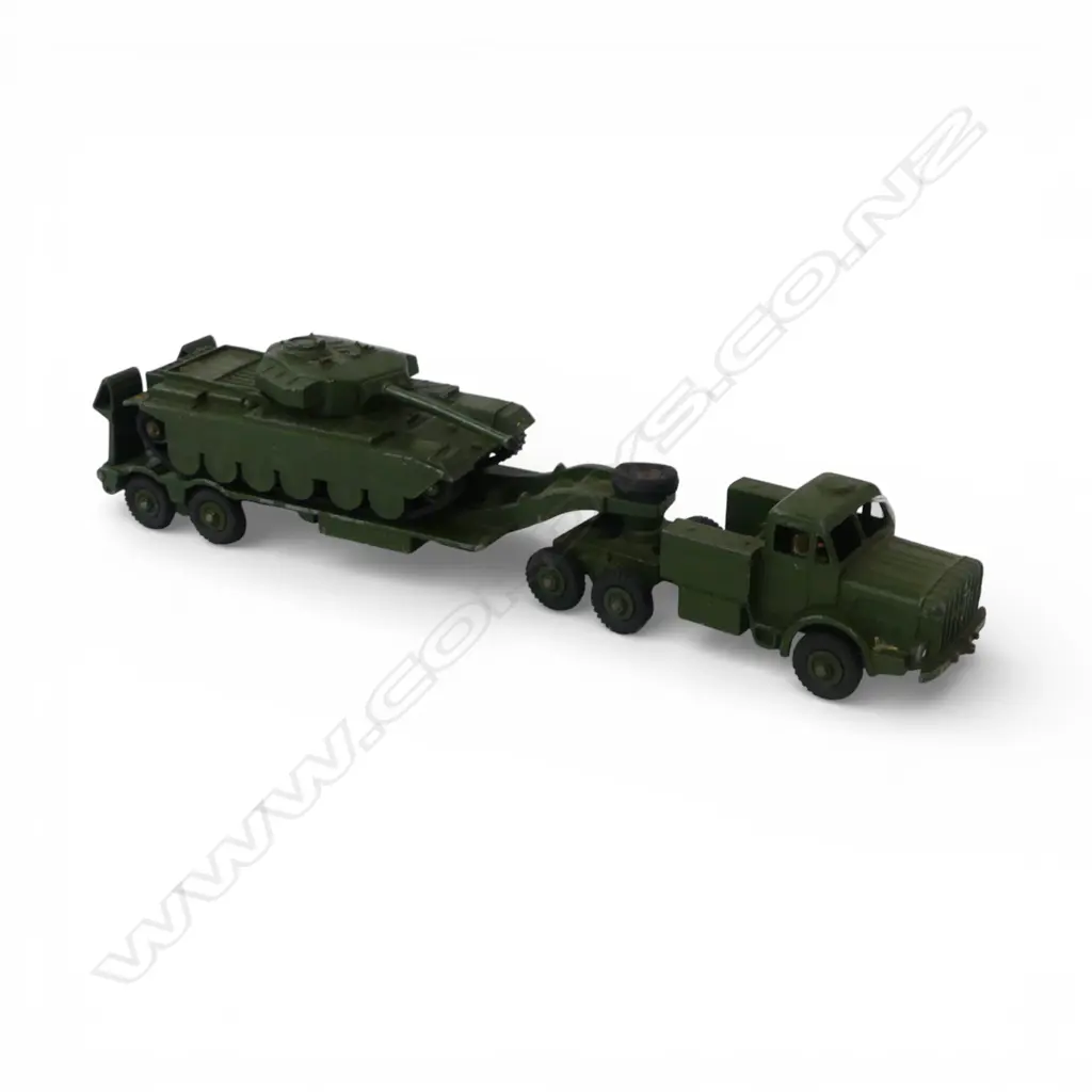 DINKY TOY  MILITRAY TANK MOVING TRUCK & TRAILER WITH TANK Image 1++