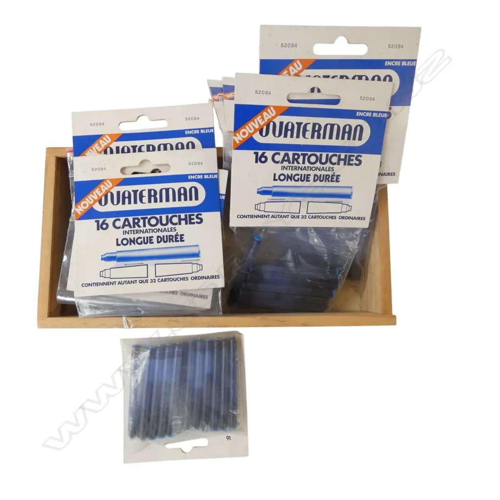 WATERMAN FOUNTAIN PEN INK CARTRIDGES EIGHT PACKETS OF 16 Image 1++