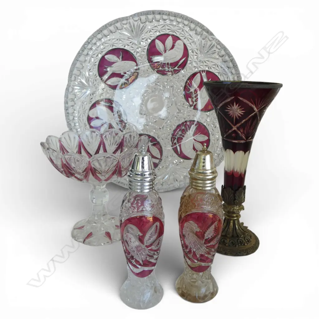 5 PCES FLASHED CRYSTAL/GLASS Dia.330mm Image 1++