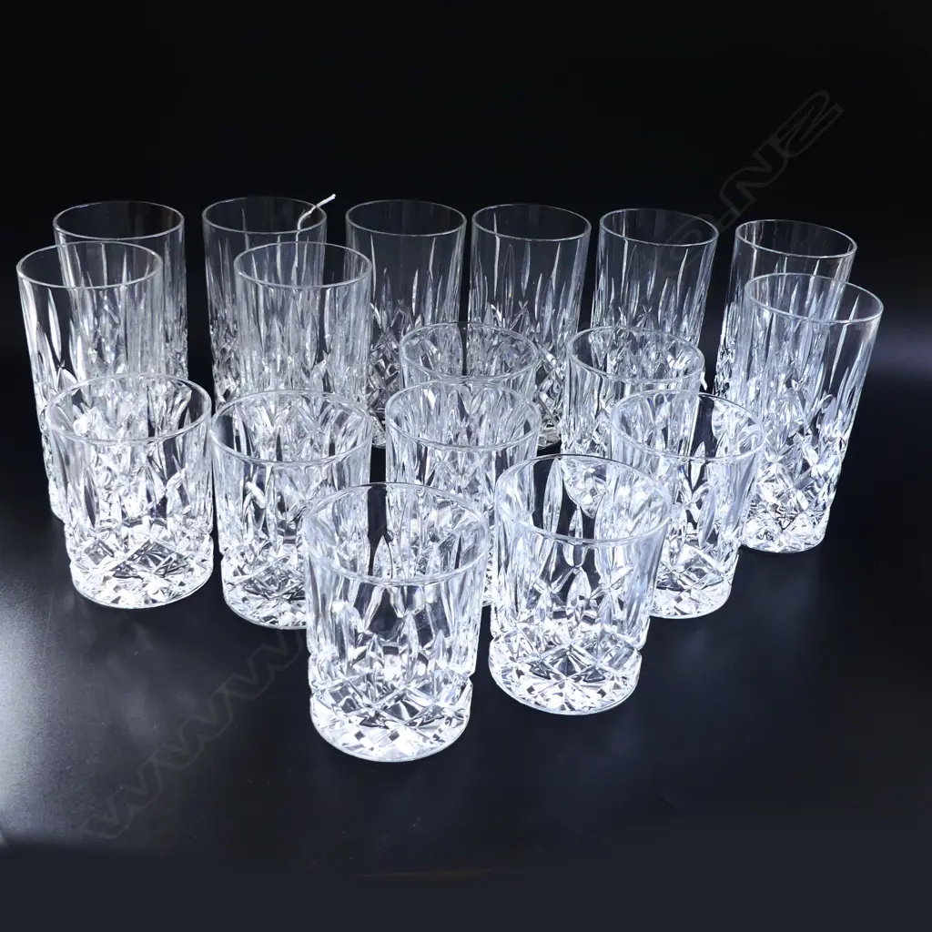9 NACHTMANN WATER GLASSES & 8 WHISKEY GLASSES Image 1++