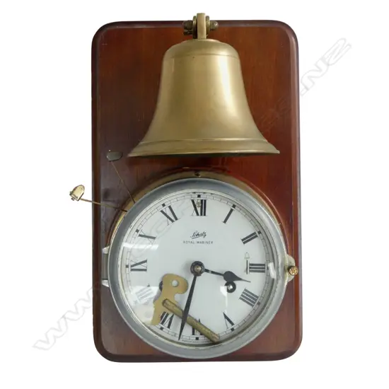 SCHATZ SHIP'S BELL CLOCK (HOUR STRIKING, w. KEY) 