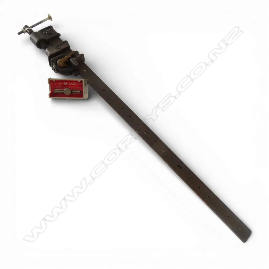 2 VINTAGE TOOLS; AUS. SILEX No.34 BUTT GAUGE & CLAMP-TATUM 1892 L.660mm Image 1++