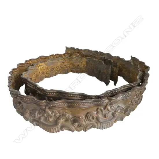 2 FRENCH MOULDED BRASS ARCHITECTURAL PANELS collected France 1900mm