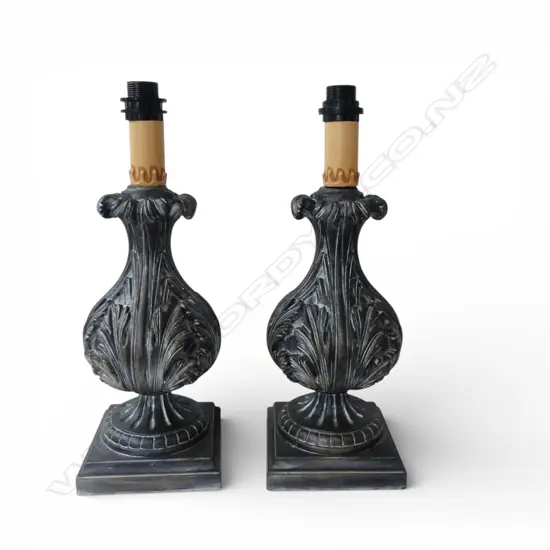 PR ACANTHUS LEAF TABLE LAMPS H.530mm one needs rewiring