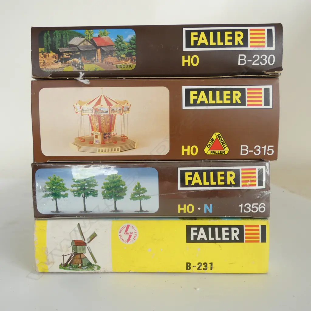 4 BOXED FALLER HO MODELS B-315, B-231, B-230 & 1356 Image 1++
