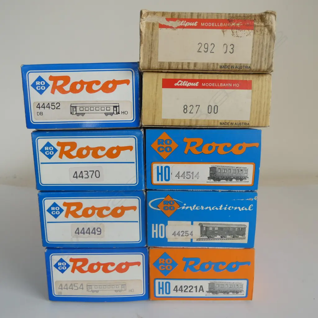 7 ASST. BOXED ROCO HO DB PASSENGER COACHES + 2 LILIPUT COACHES Image 1++