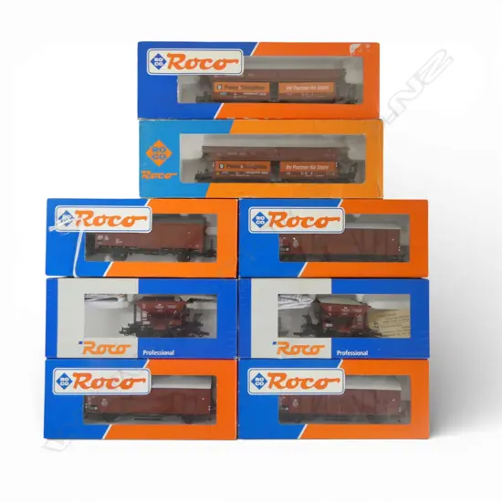 8 ASST. BOXED ROCO HO DB FREIGHT WAGONS ...