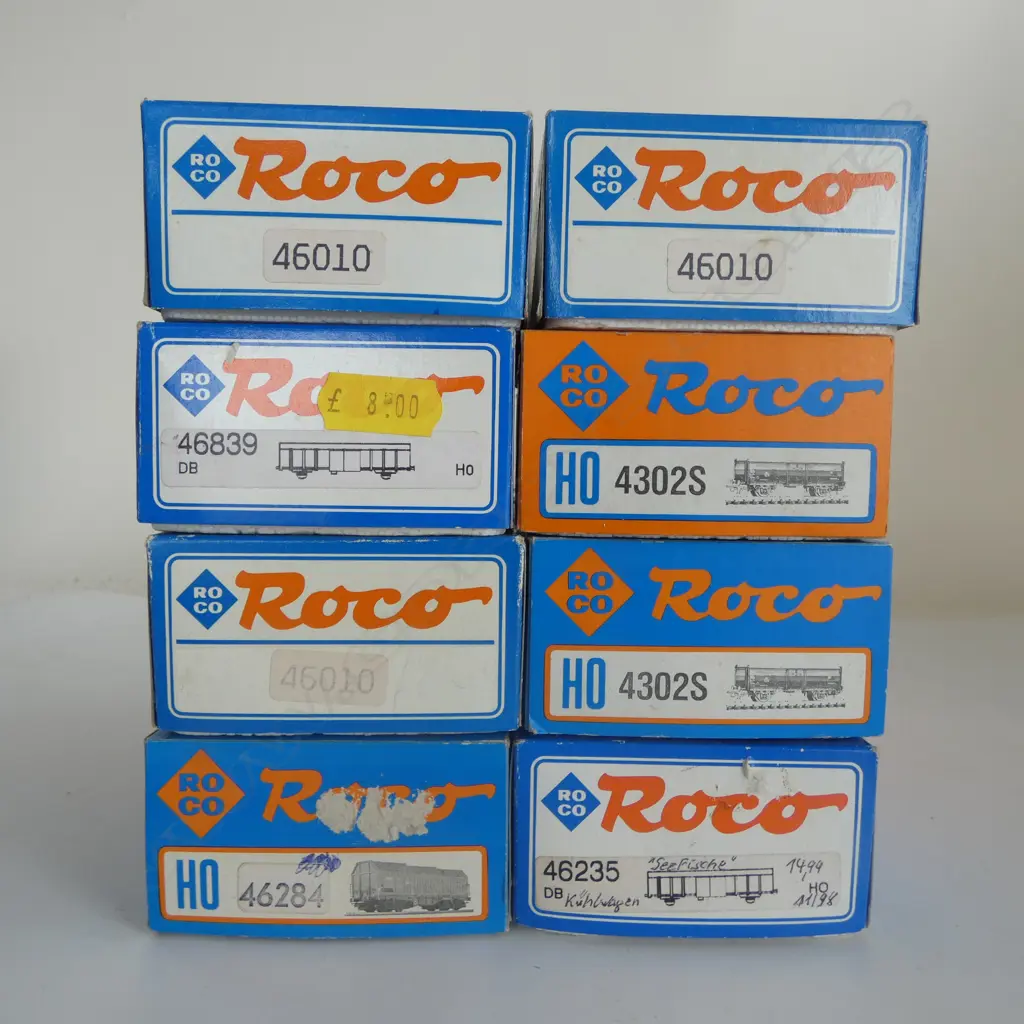 8 ASST. BOXED ROCO HO DB FREIGHT WAGONS ... Image 1++