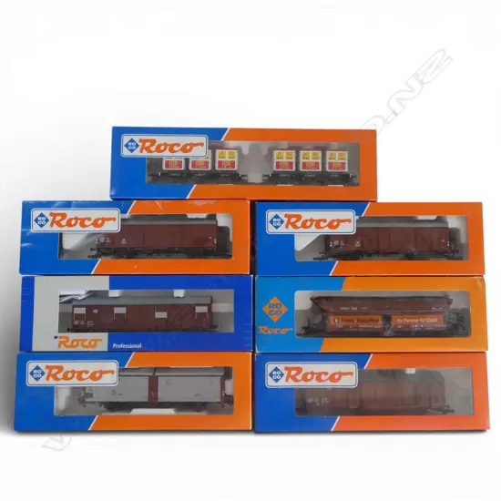 7 ASST. BOXED ROCO HO DB FREIGHT WAGONS