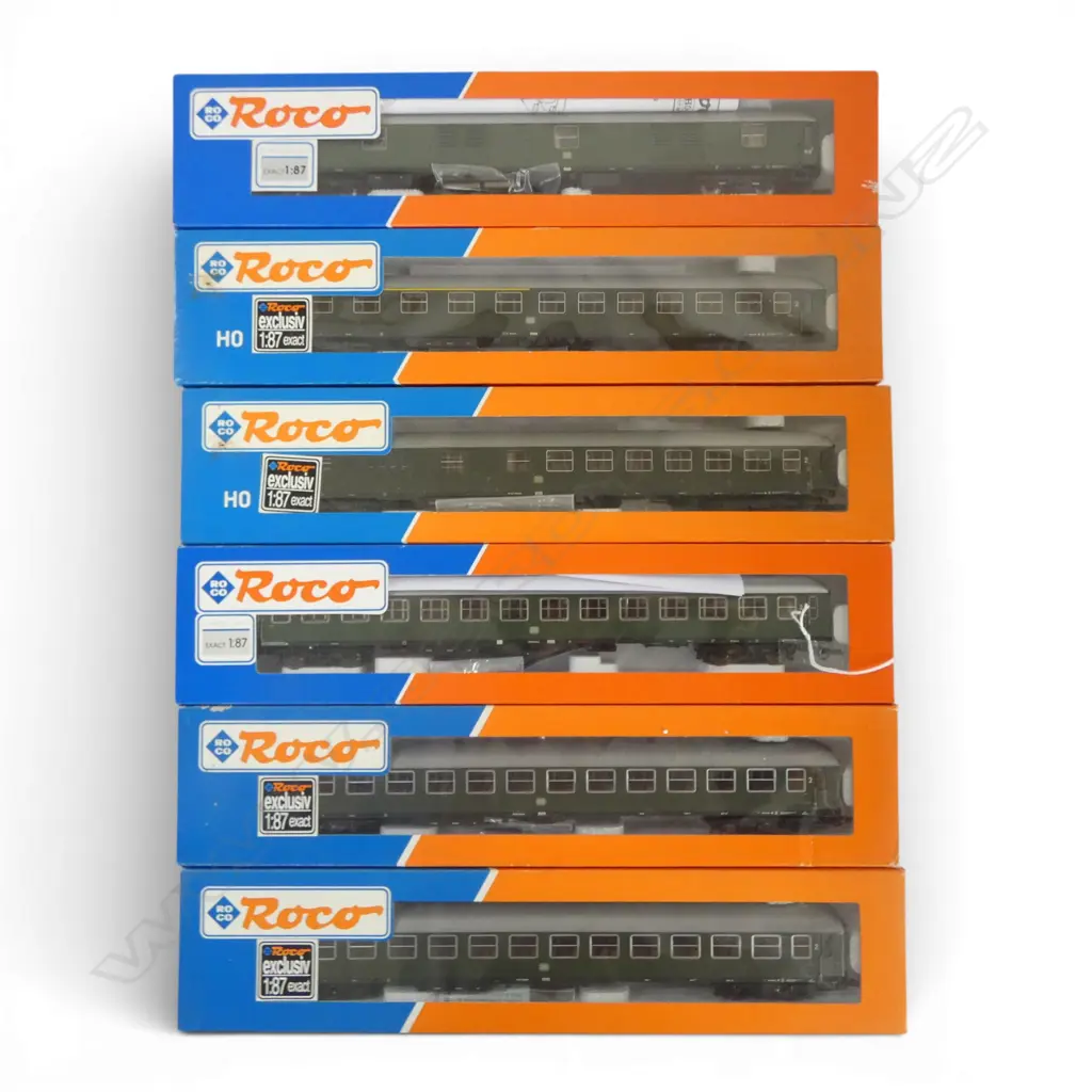 6 ASST. BOXED ROCO HO DB PASSENGER COACHES ... Image 1++