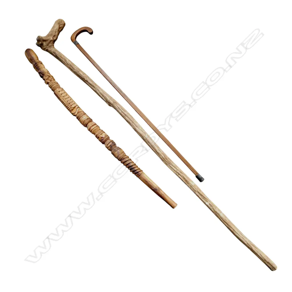 3 WOODEN WALKING STICKS L.1350mm Image 1++