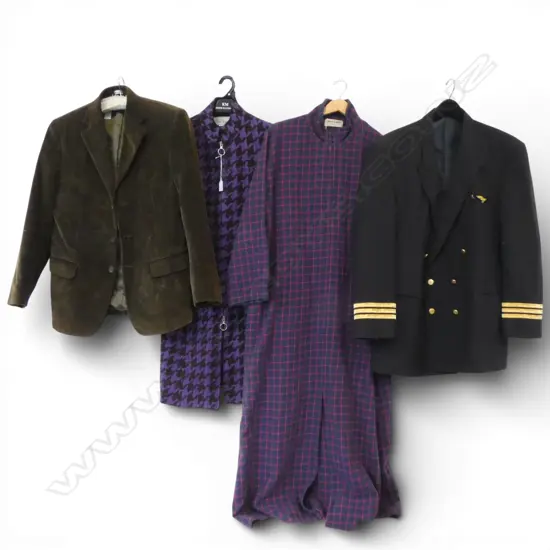 4 JACKETS; ADRIENNE WINKELMANN, CORDUROY, PIERRE CARDIN, PILOT STYLE 