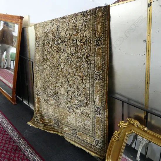 HAND KNOTTED SILK RUG 2200x1370mm FAULTED