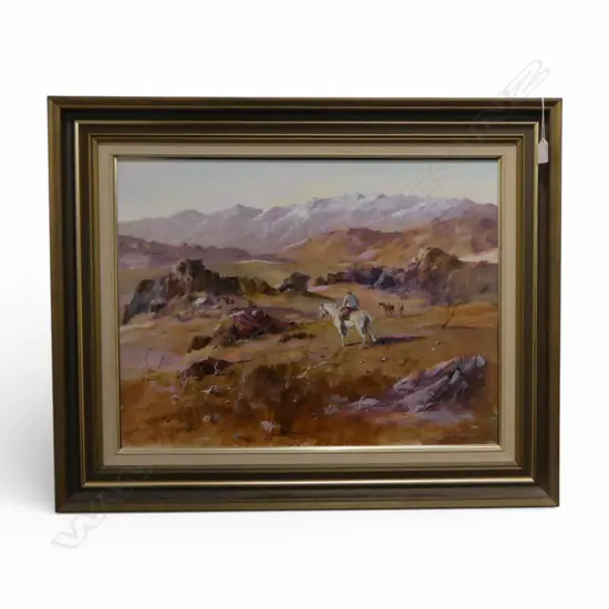 LANCE O'GORMAN, OVERSEER OMAKAU, ACRYLIC ON BOARD, 450x585mm