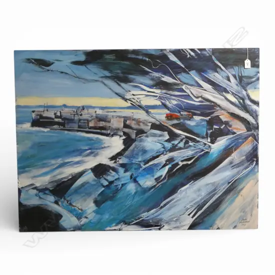 JOHN HORNER GRANITE WHARF COLVILLE SIGNED AND DATED 2007 ACRYLIC ON CANVAS 1002 X 730mm