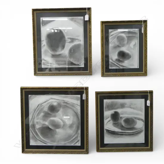 DEIRDRE HATRICK-SMITH, FOUR STILL LIFE DRAWINGS, CHARCOAL, 320 X 280mm (Largest)