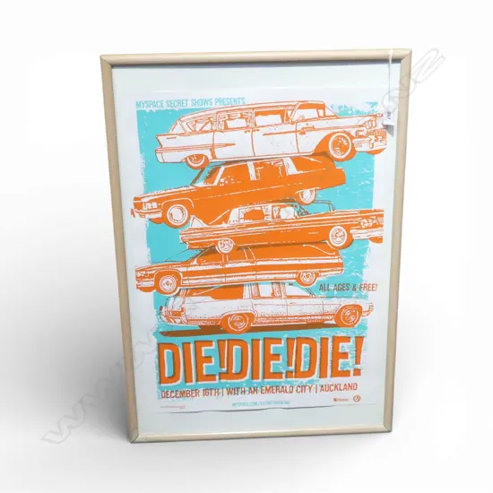 NZ BAND DIE DIE DIE MUSIC CONCERT POSTER 590x430mm