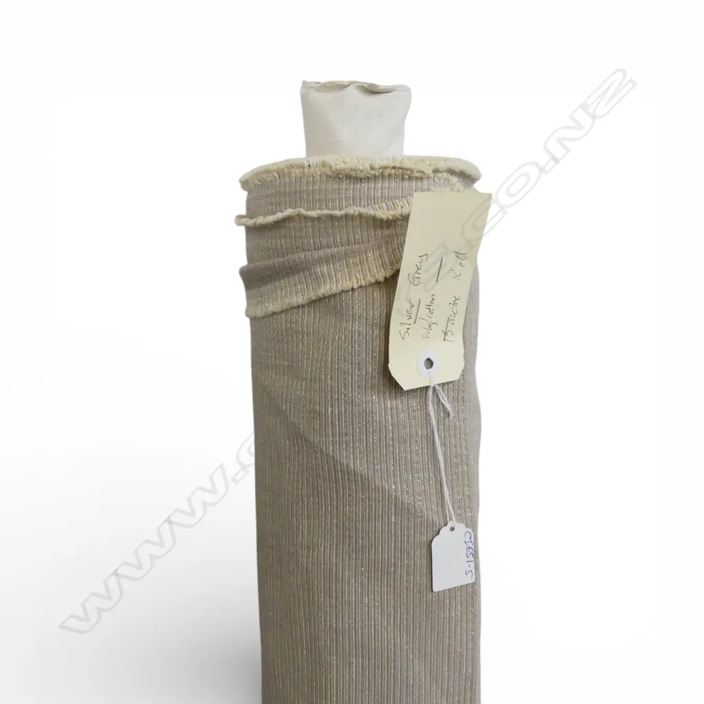 FABRIC BOLT; SILVER GREY, POLY/COTTON, 15M ROLL Image 1++