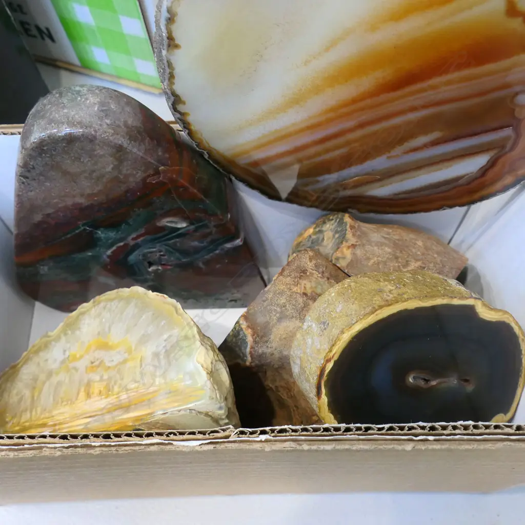 6 CUT & POLISHED AGATE & CRYSTAL ROCKS Image 1++