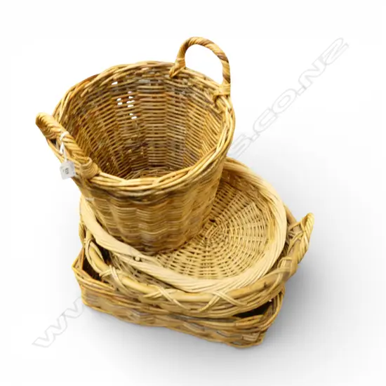 3 WOVEN CANES + BASKET