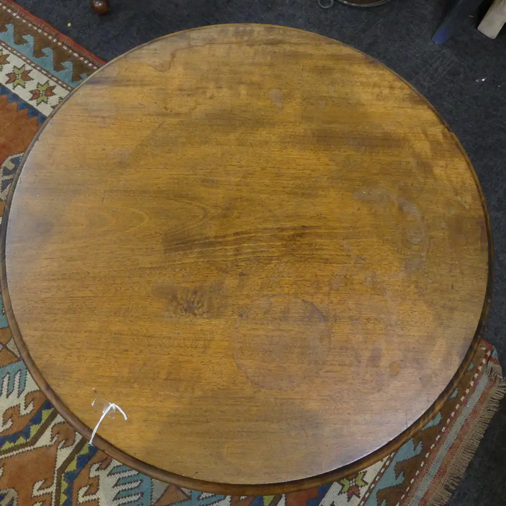 20thC MAHOGANY WINE TABLE top marked H.730mm Image 1++