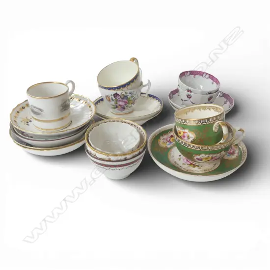 ASST. ANTIQUE CUPS & SAUCERS etc
