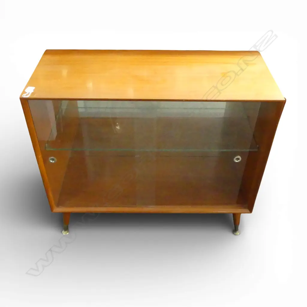 MID CENTURY CHINA CABINET 910x385x780mm - VENEER CHIP Image 1++