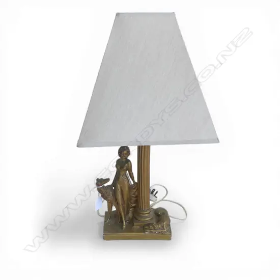 GOLD RESIN LAMP TABLE LAMP STAMPED A. SANTINI H.510mm