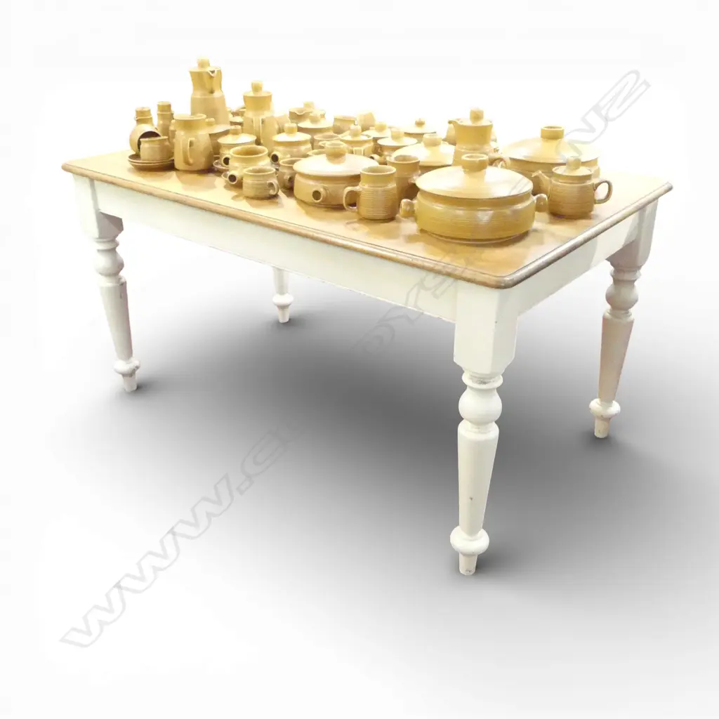 WOOD TOP WHITE PAINTED TABLE 1480x865x770mm Image 1++