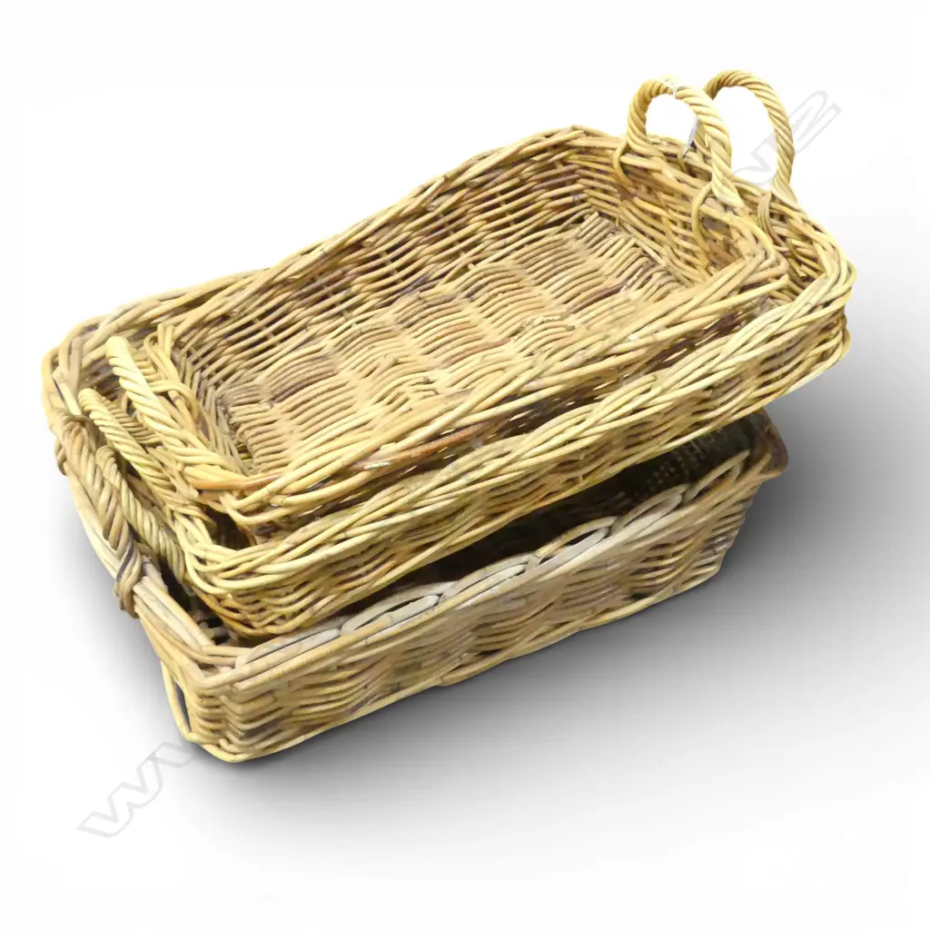 4 WOVEN CANE TRAYS W.550mm Image 1++