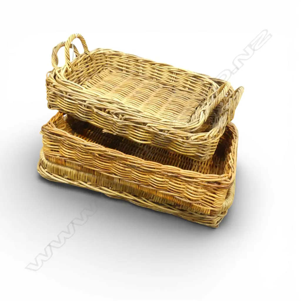 4 WOVEN CANE TRAYS W.550mm Image 1++