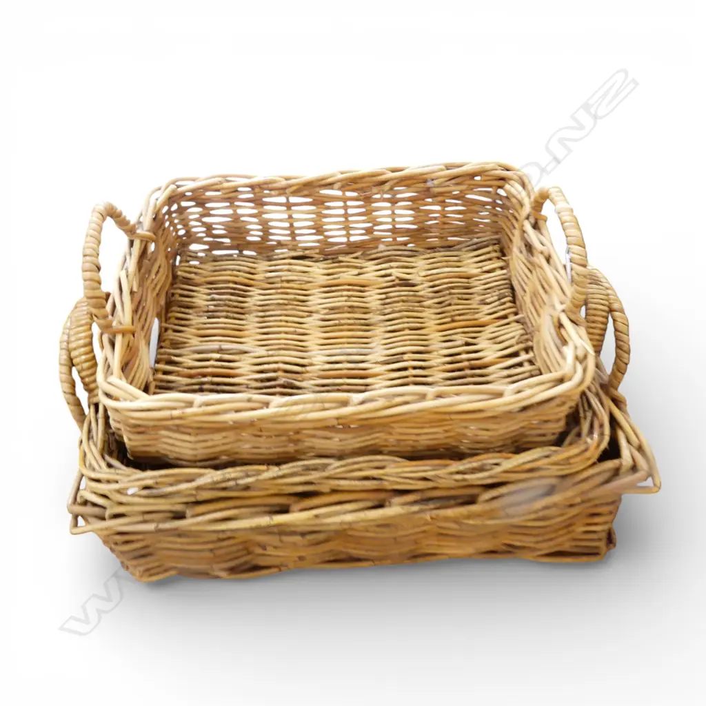 3 WOVEN CANE TRAYS W.550mm Image 1++