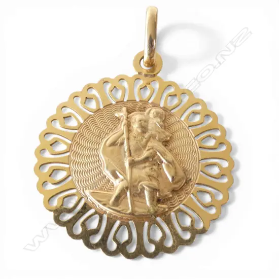 9ct GOLD ST CHRISTOPHER PENDANT 2.24gms