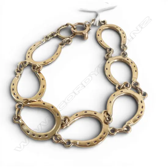 9ct HORSESHOE LINK BRACELET, 14.40gm