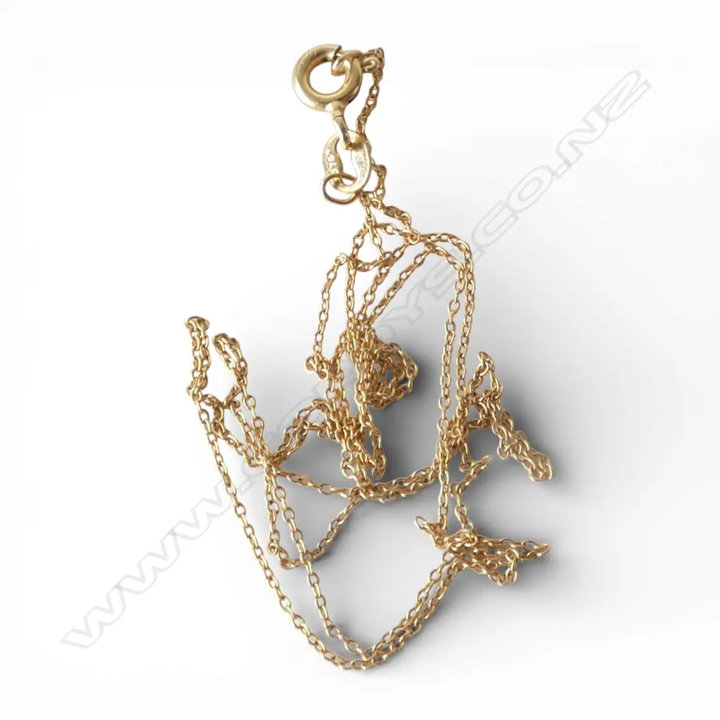 9ct FINE GOLD CHAIN, 0.66gm, L.450mm Image 1++