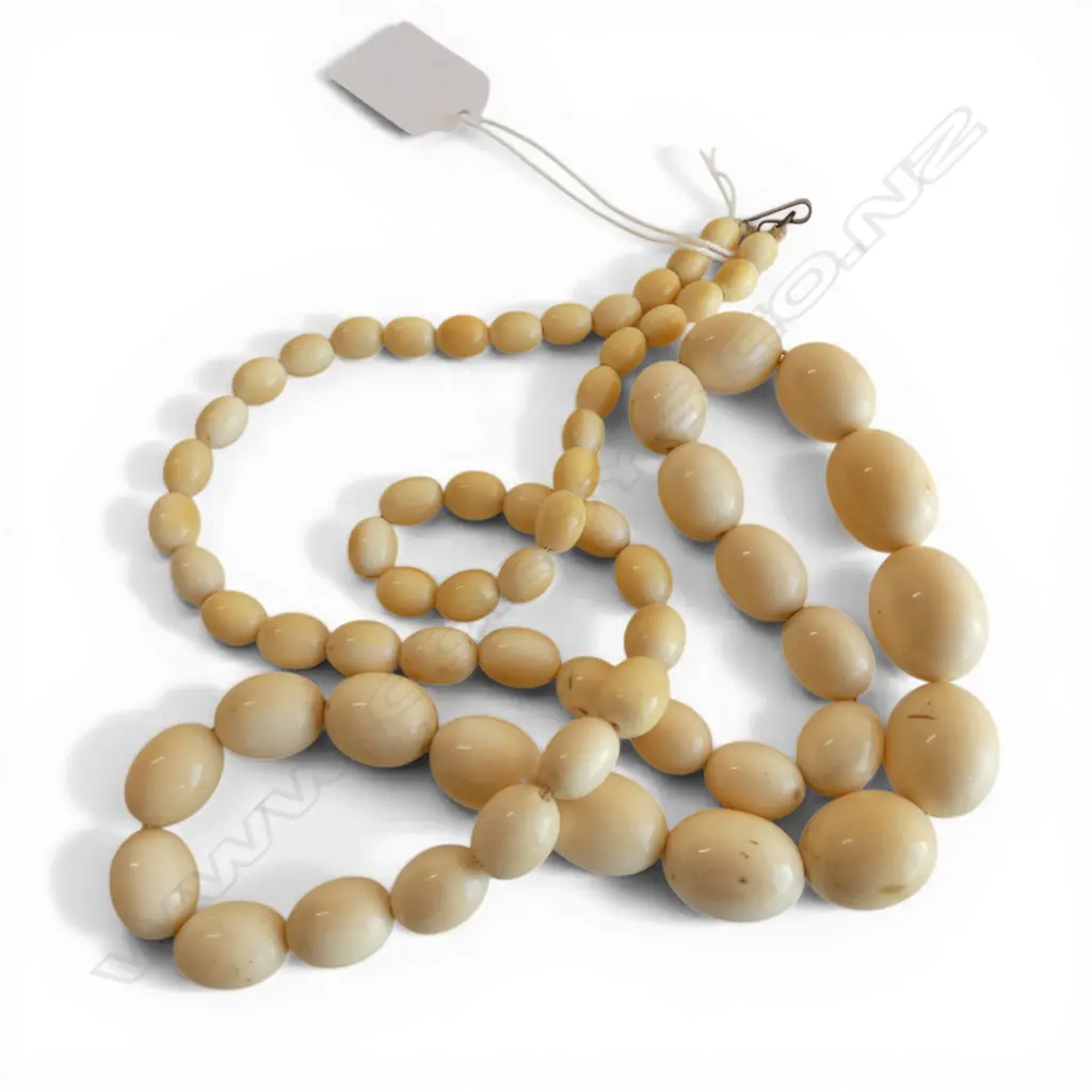 IVORY BEAD NECKLACE L.880mm Image 1++