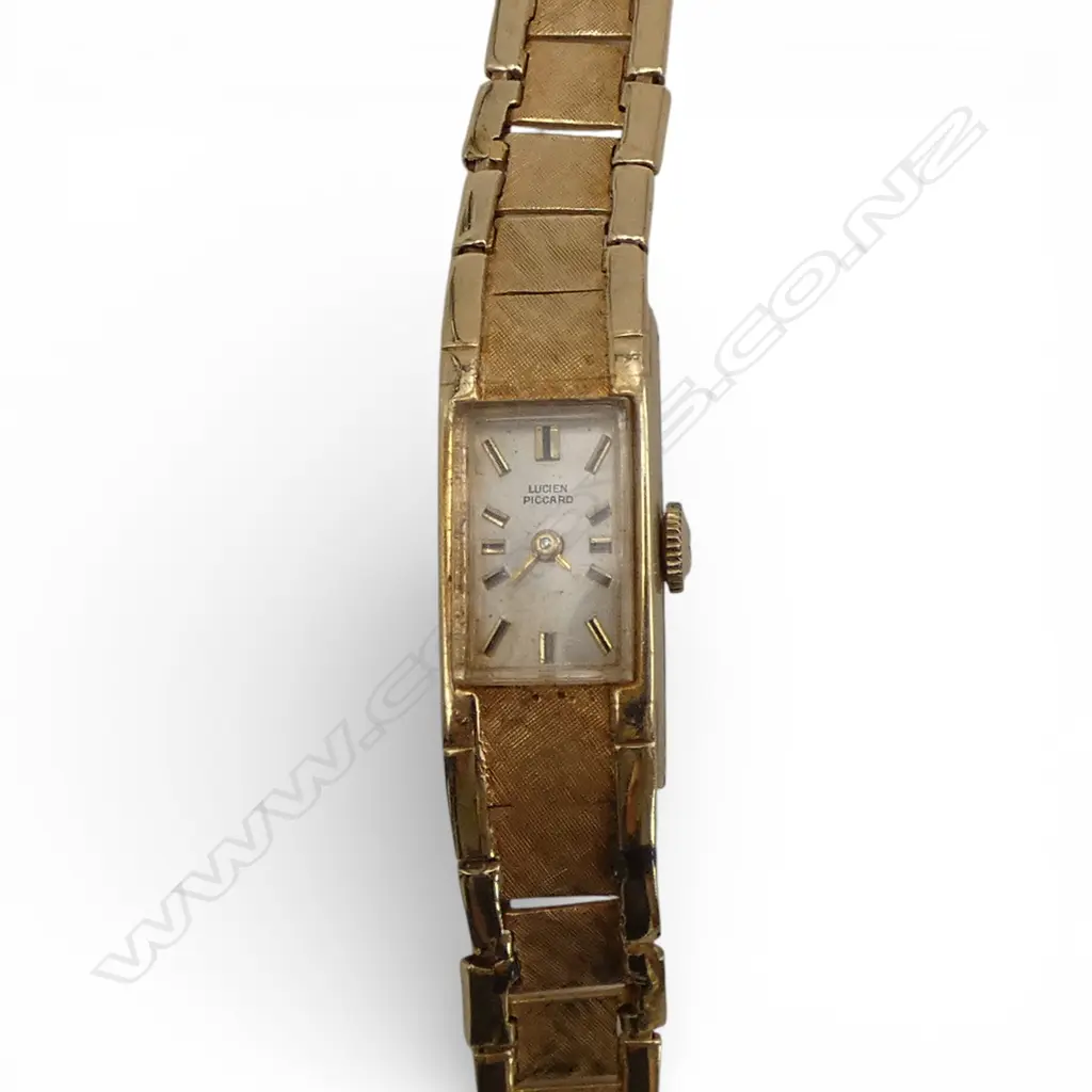 14CT LUCIEN PICCARD WRIST WATCH, 23.4gms repairs to strap Image 1++