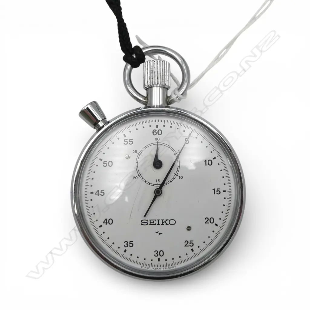 VINTAGE SEIKO STOPWATCH chrome case. Working. Dia.58mm. In original named box Image 1++