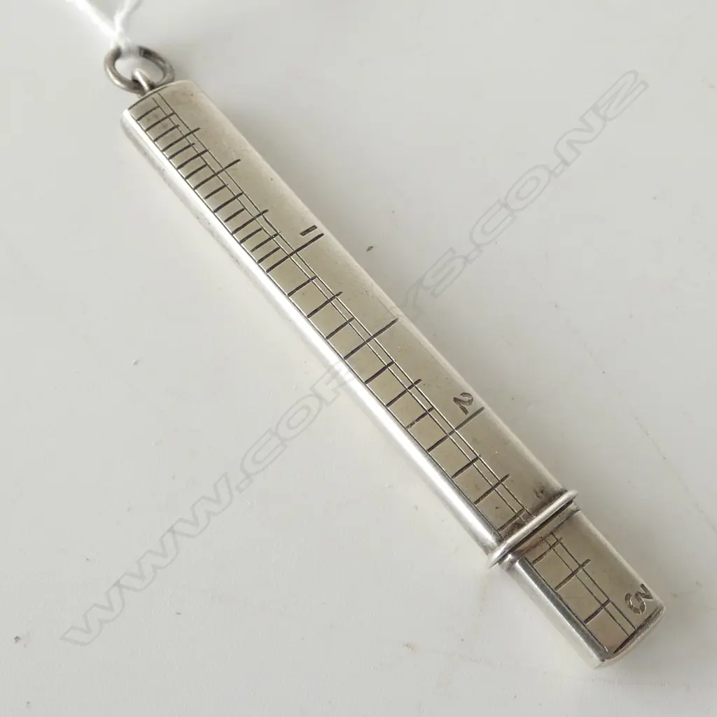 STG SILVER PENCIL HOLDER w. 3 INCH RULER, B'HAM 1907 Image 1++