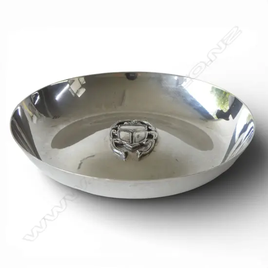 EGYPTIAN 900 SILVER SCARAB BEETLE DISH 53GMS