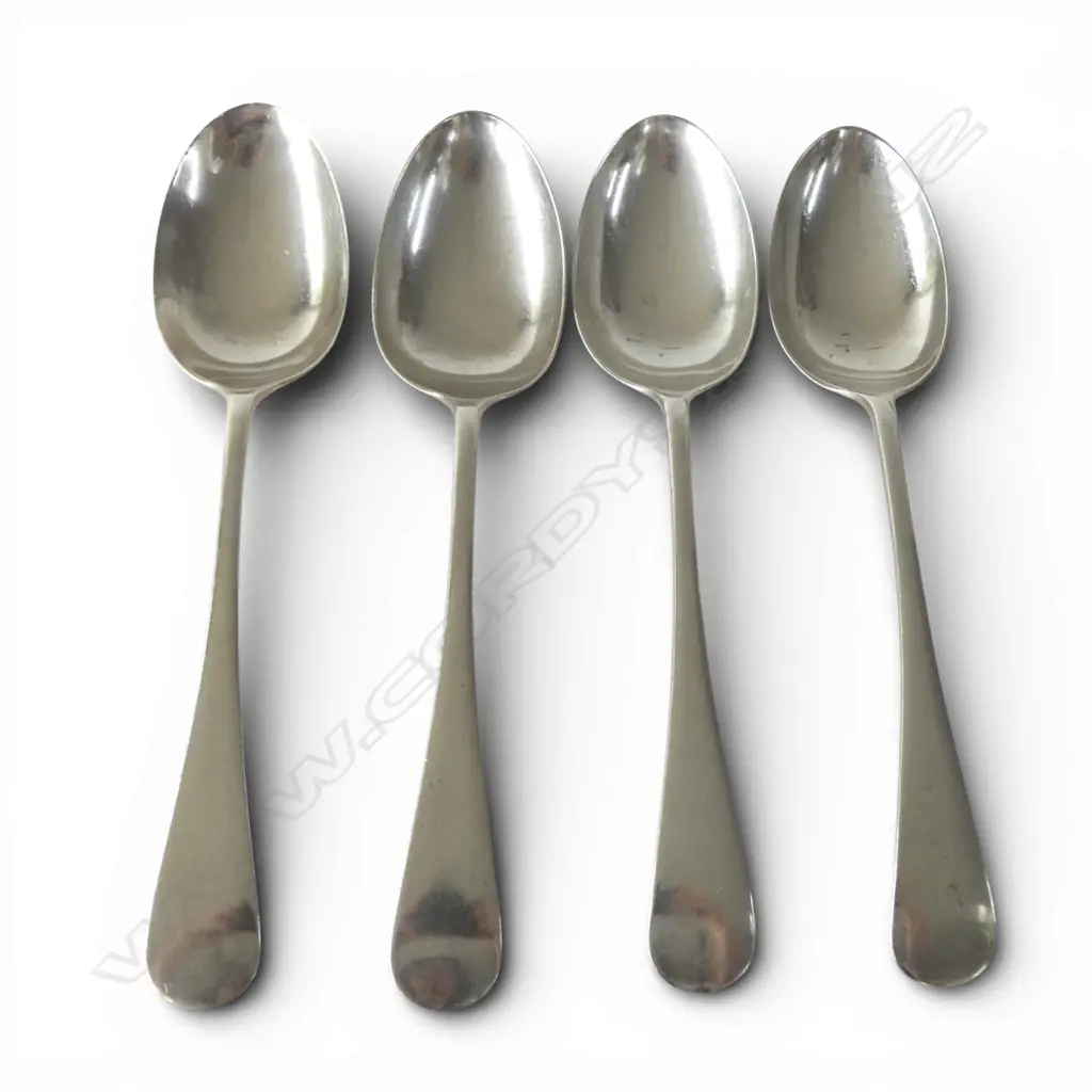 4 S/SILVER LARGE SERVING SPOONS SHEFFIELD 1910 296GMS Image 1++