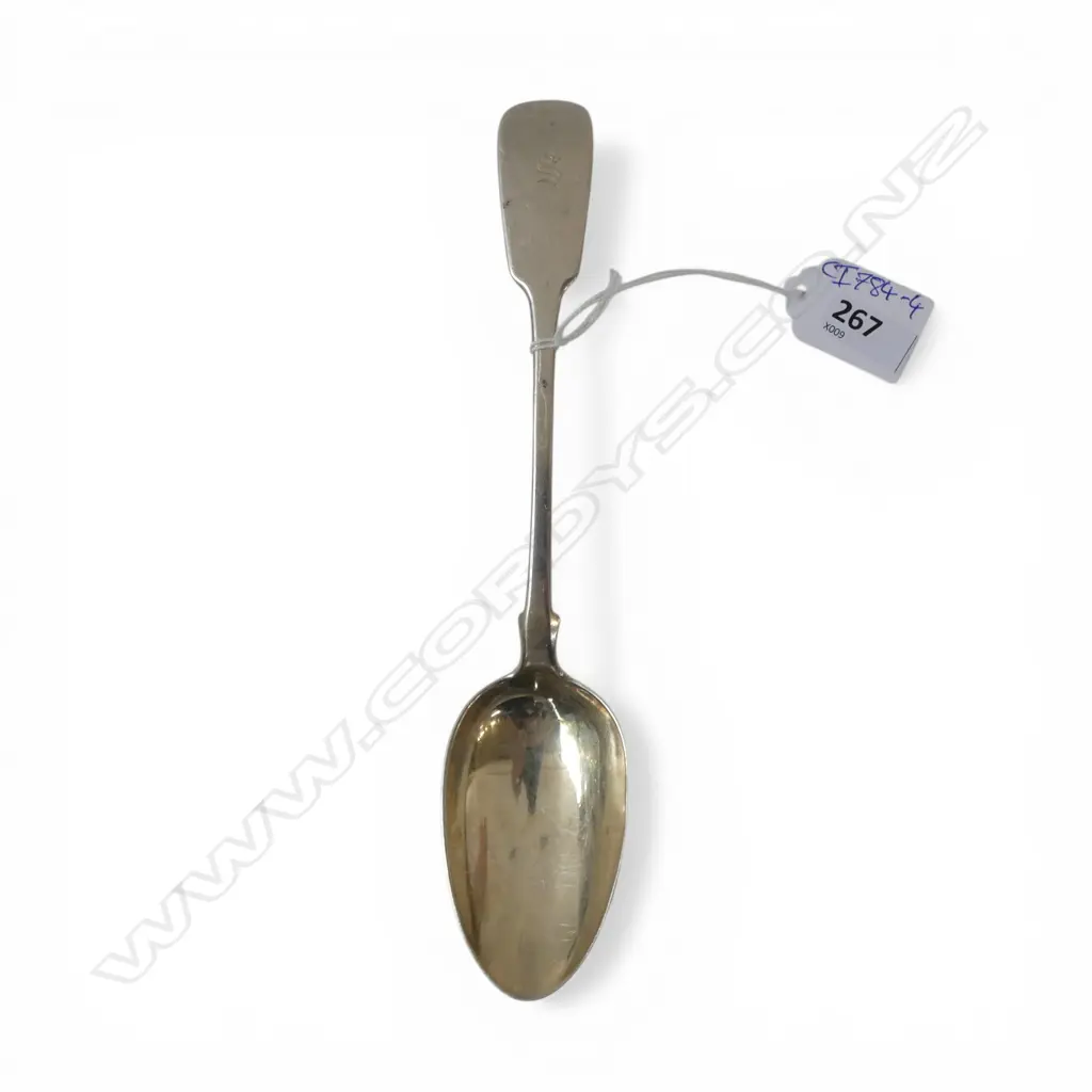 STG SILVER FIDDLE PAT SPOON, LONDON 1857, 76gms Image 1++