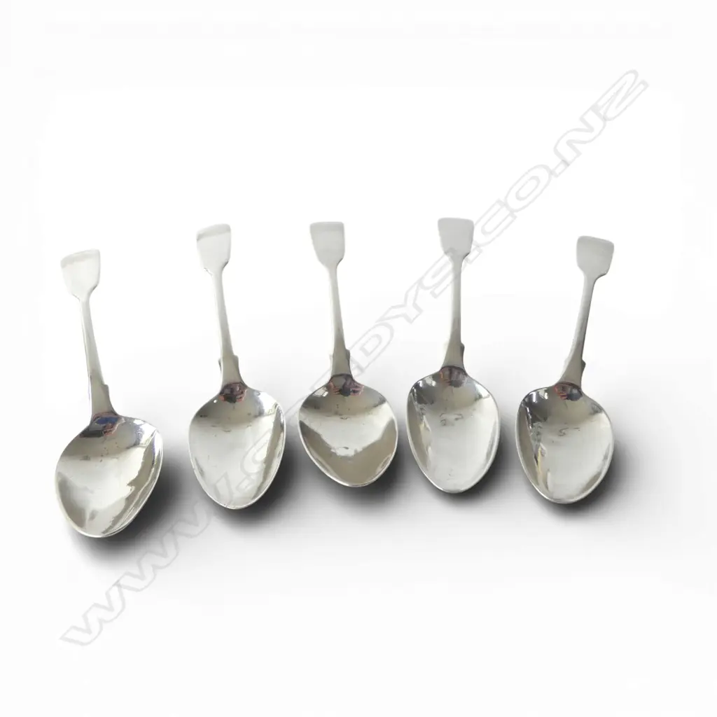 5 S/SILVER TEA SPOONS LONDON 1830 63GMS Image 1++